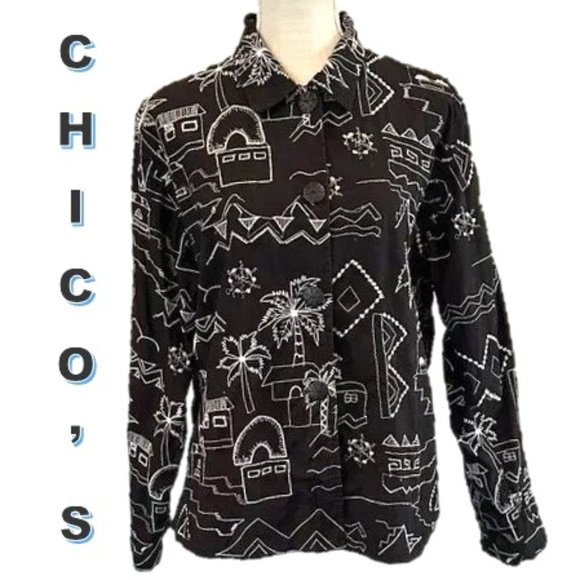 Chico's Jackets & Blazers - CHICO's ADDITIONS Lightweight Embroidered Jacket - Large